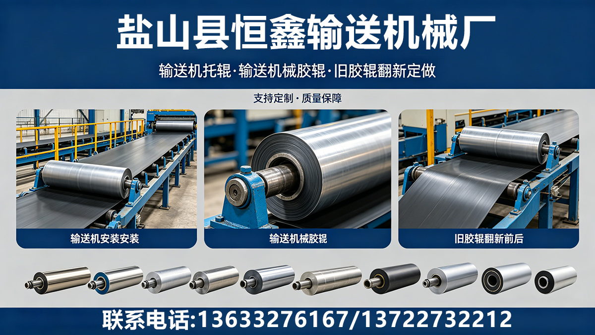 天津输送机托辊与输送机械胶辊加工现场
